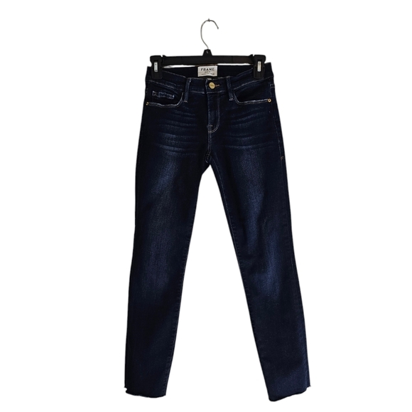 Frame Denim Le Skinny De Jeanne Mid Rise Blue Skinny Jeans 25 Preowned - Picture 1 of 8